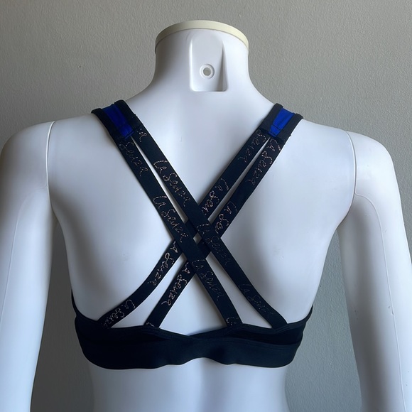 La Senza Sports Bra Medium Blue Black - Picture 3 of 7